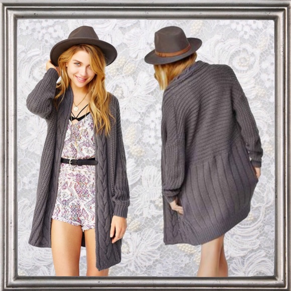 UO Kimchi Blue Chunky knit Open-front Cardigan M - Picture 2 of 6